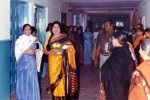 Suparna Sankaran: My mother,in  blue sari  with famous Tamil writer Anuradha Ramanan at a Mahila Samaj function 